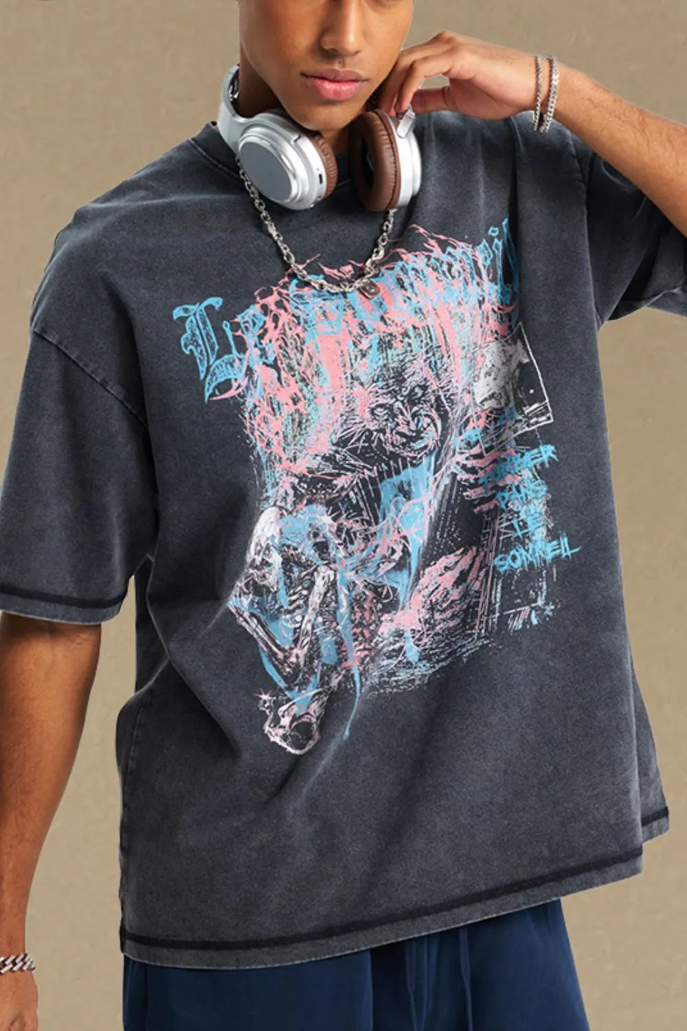 Men's Graphic Round Neck Half Sleeve T-Shirt - LaTezza Online Shop
