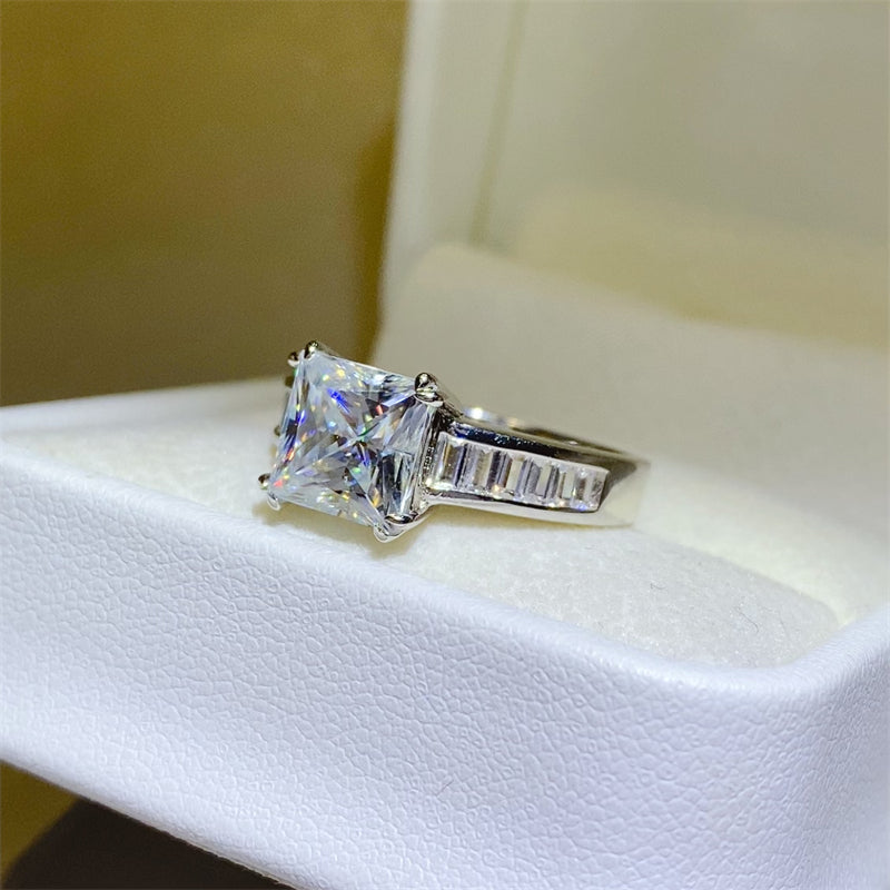3 Carat Moissanite 925 Sterling Silver Square Shape Ring - LaTezza Online Shop