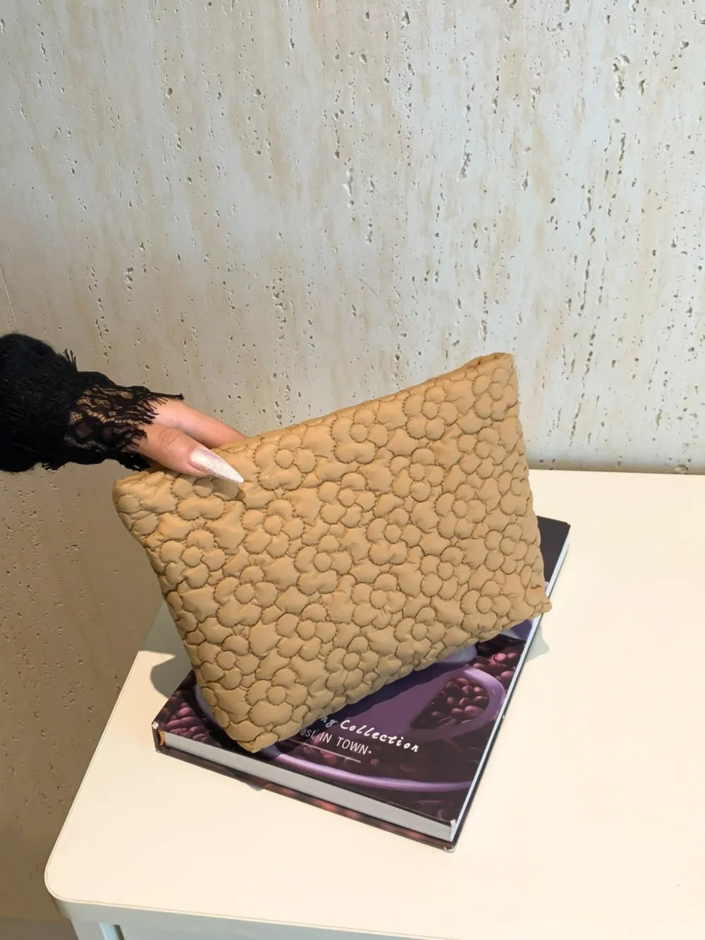Flower Texture Polyester Clutch - LaTezza Online Shop