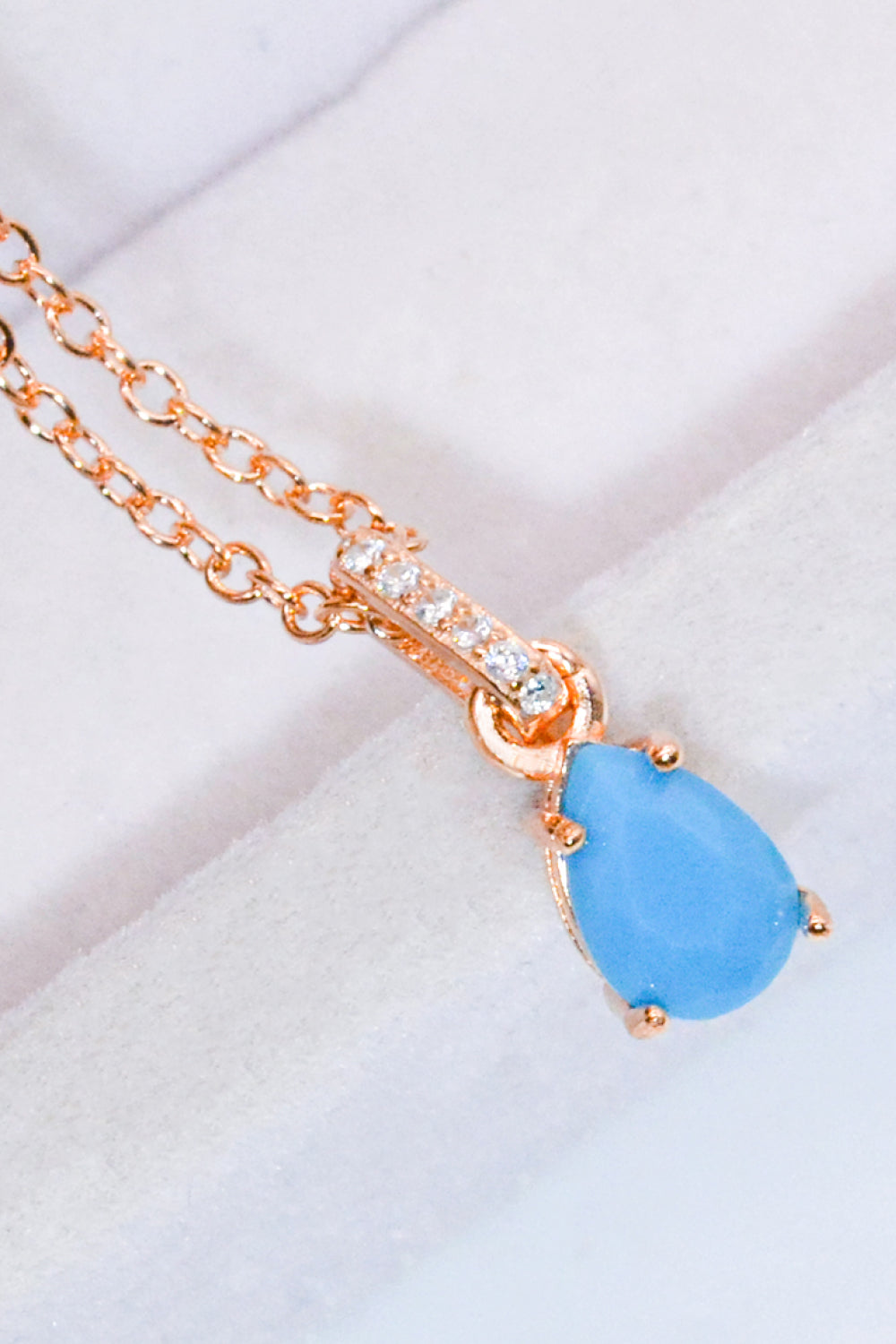 Teardrop Turquoise 4-Prong Pendant Necklace - LaTezza Online Shop