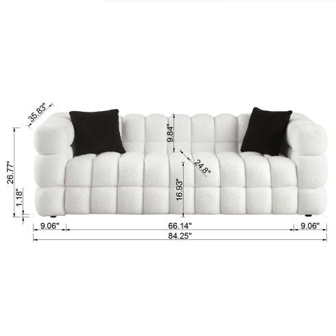 Marshmallow Boucle Sofa,boucle White 3 Seater - LaTezza Online Shop