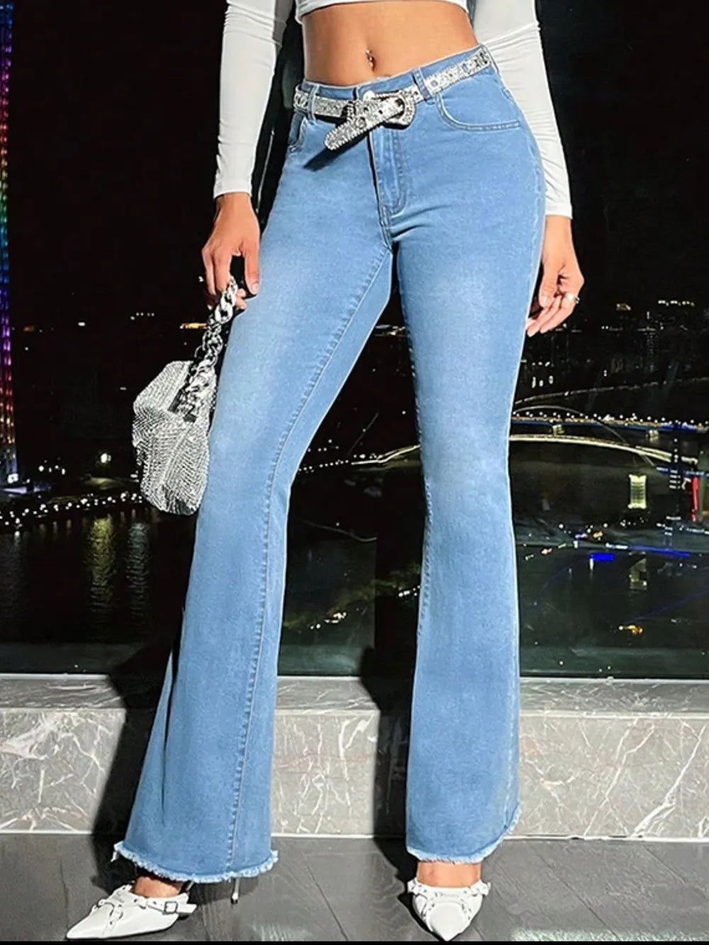 Raw Hem Bootcut Jeans with Pockets - LaTezza Online Shop