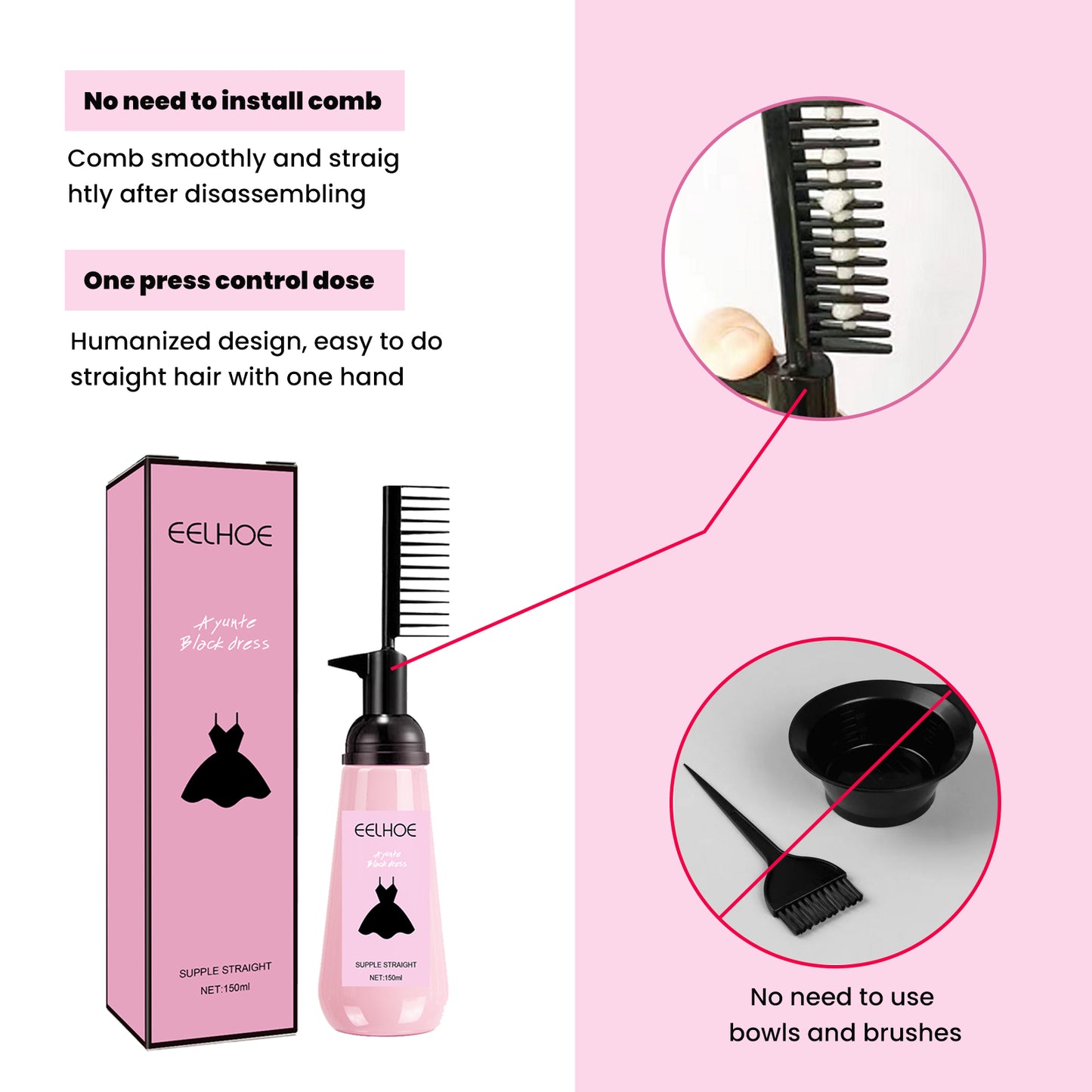 Hair Straightening Cream, Hair Care Smooth Smooth Smooth Hair Care Cream - LaTezza Online Shop