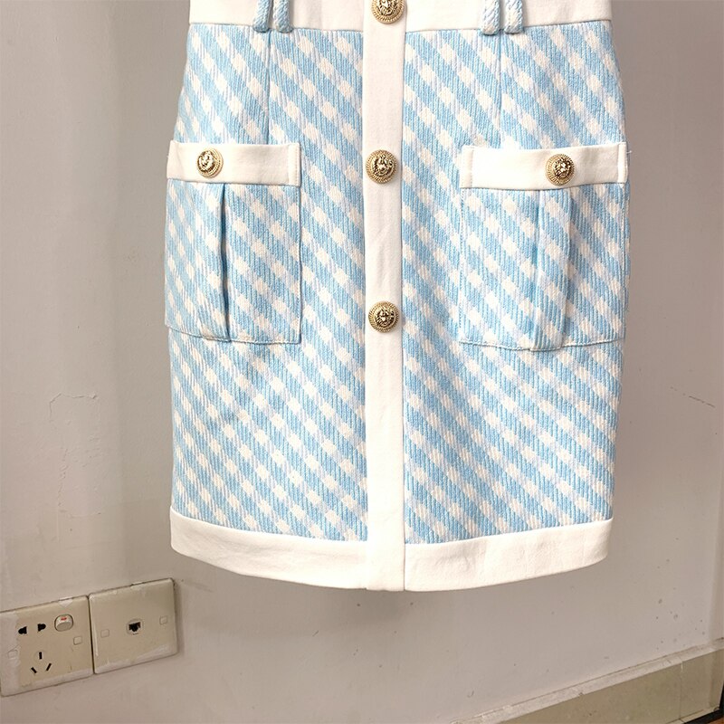 Heavy Industry Rivet Button Temperament Waist Closing Skirt New Ins Hip Wrap Dress Early Autumn Splicing Dress - LaTezza Online Shop