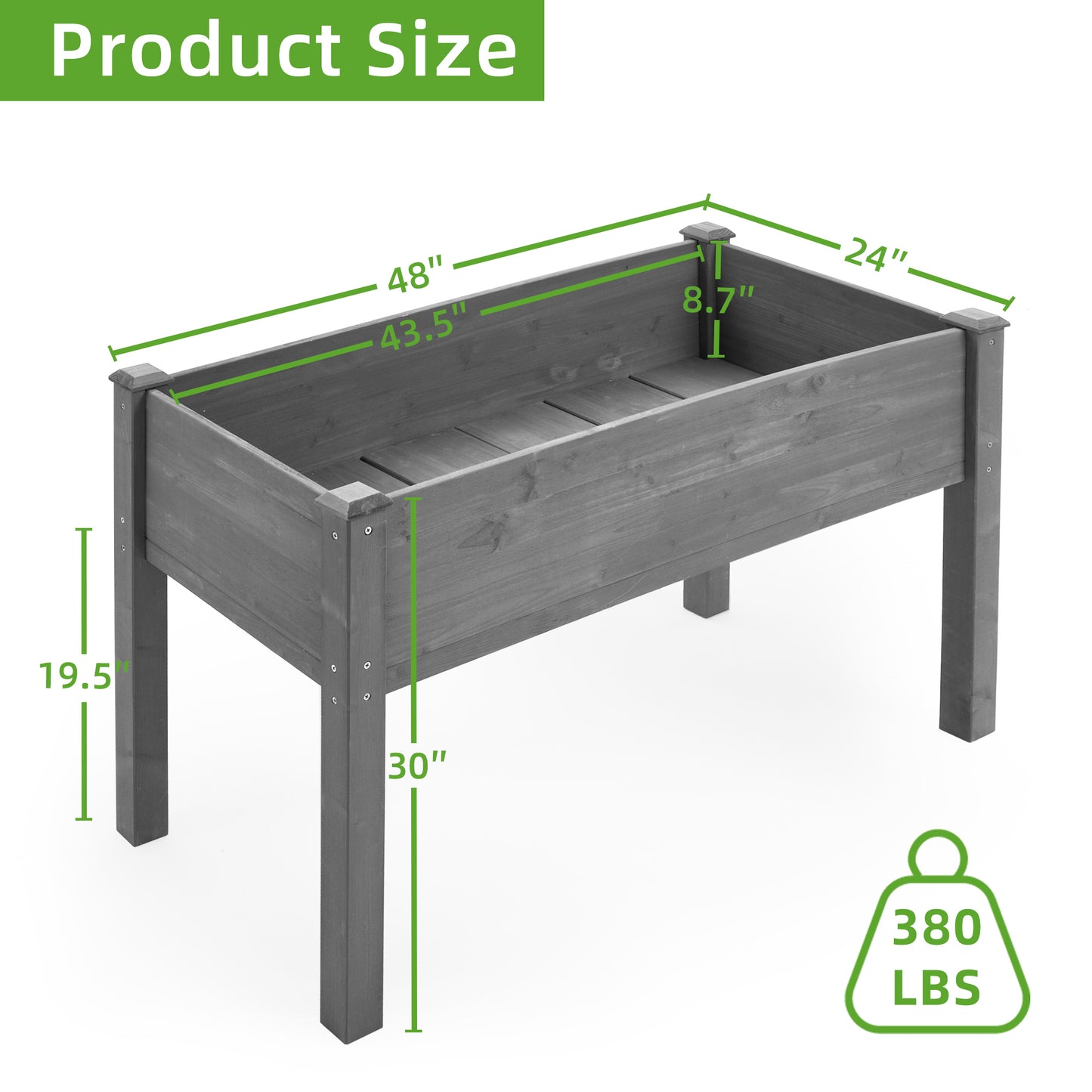 Raised Garden Bed with Legs, Elevated Wooden Planter Box for Outdoor Plants - LaTezza Online Shop