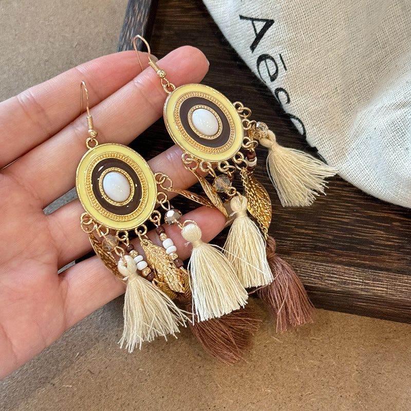 Alloy Rice Bead Dangle Earrings - LaTezza Online Shop