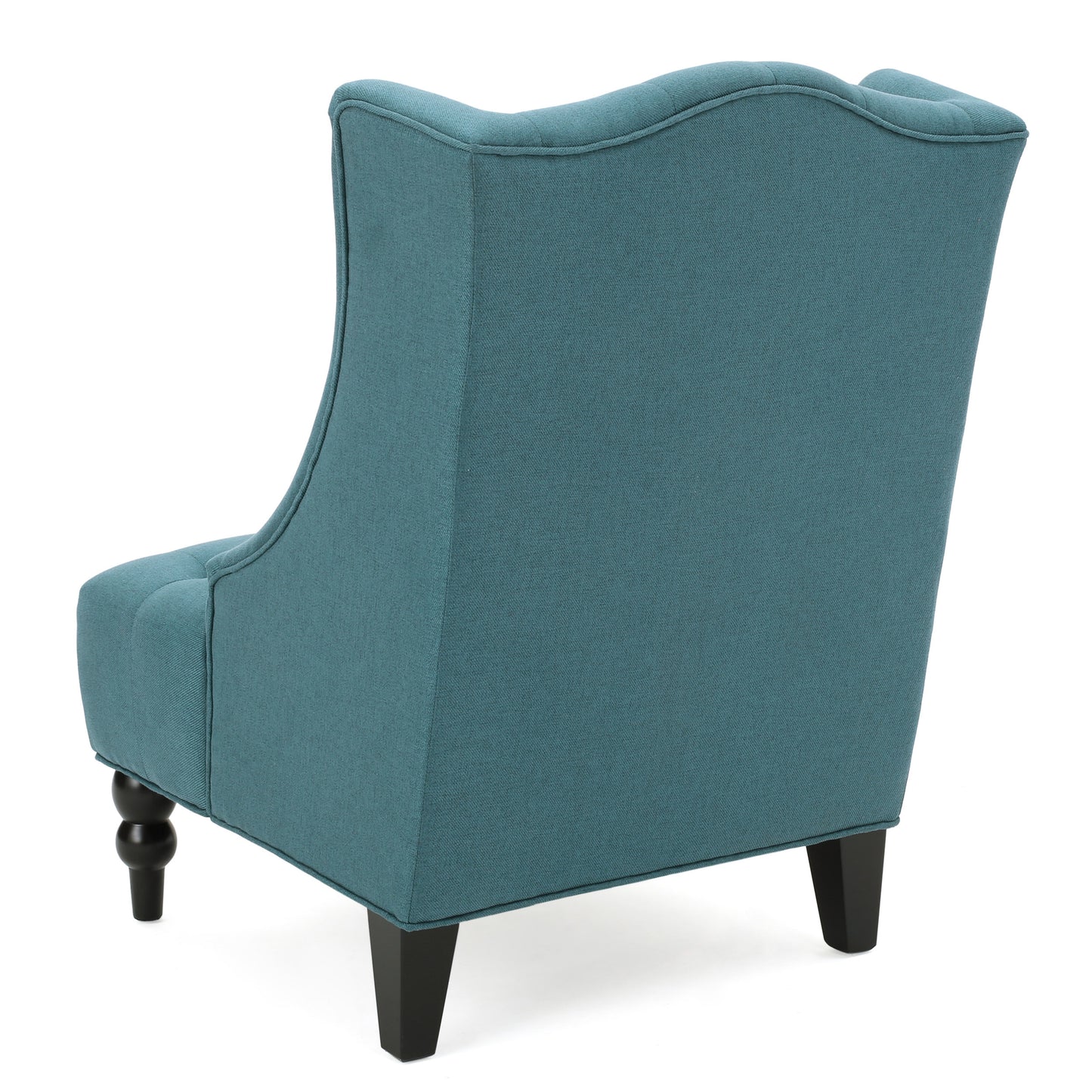Teal Upholstered Wingback Chair with Birch Wood Legs - LaTezza Online Shop