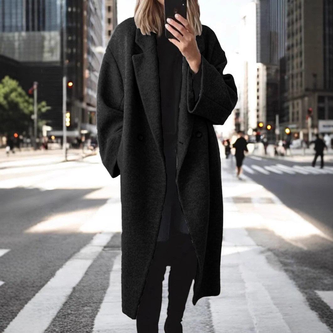 Women's multi colored and multi size woolen long windbreaker jacket - LaTezza Online Shop
