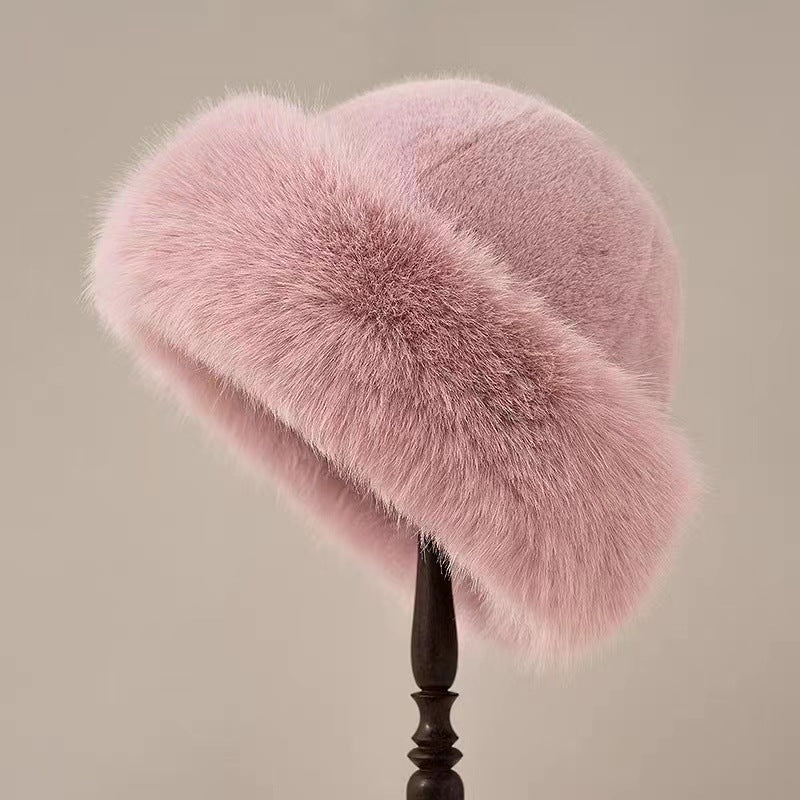 Mongolian hat with thickened insulation, faux fur fashion basin hat, faux mink fur women - LaTezza Online Shop