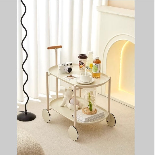 Movable Small Pushcart Coffee Table Storage Double-layer Modern - LaTezza Online Shop