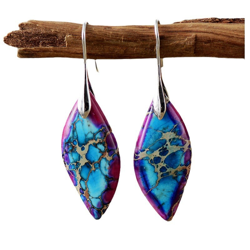 New Bohemian Emperor Stone Leaf Pendant Earrings and Accessories - LaTezza Online Shop