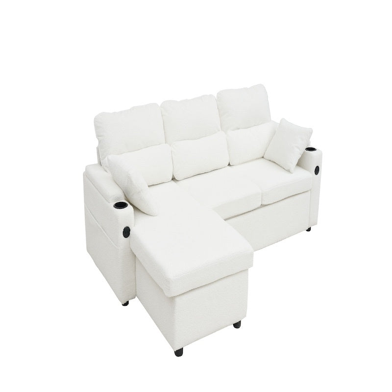 Convertible Sleeper Sofa 2 In 1 L Shaped Pull Out Sectional With Storage Space - LaTezza Online Shop