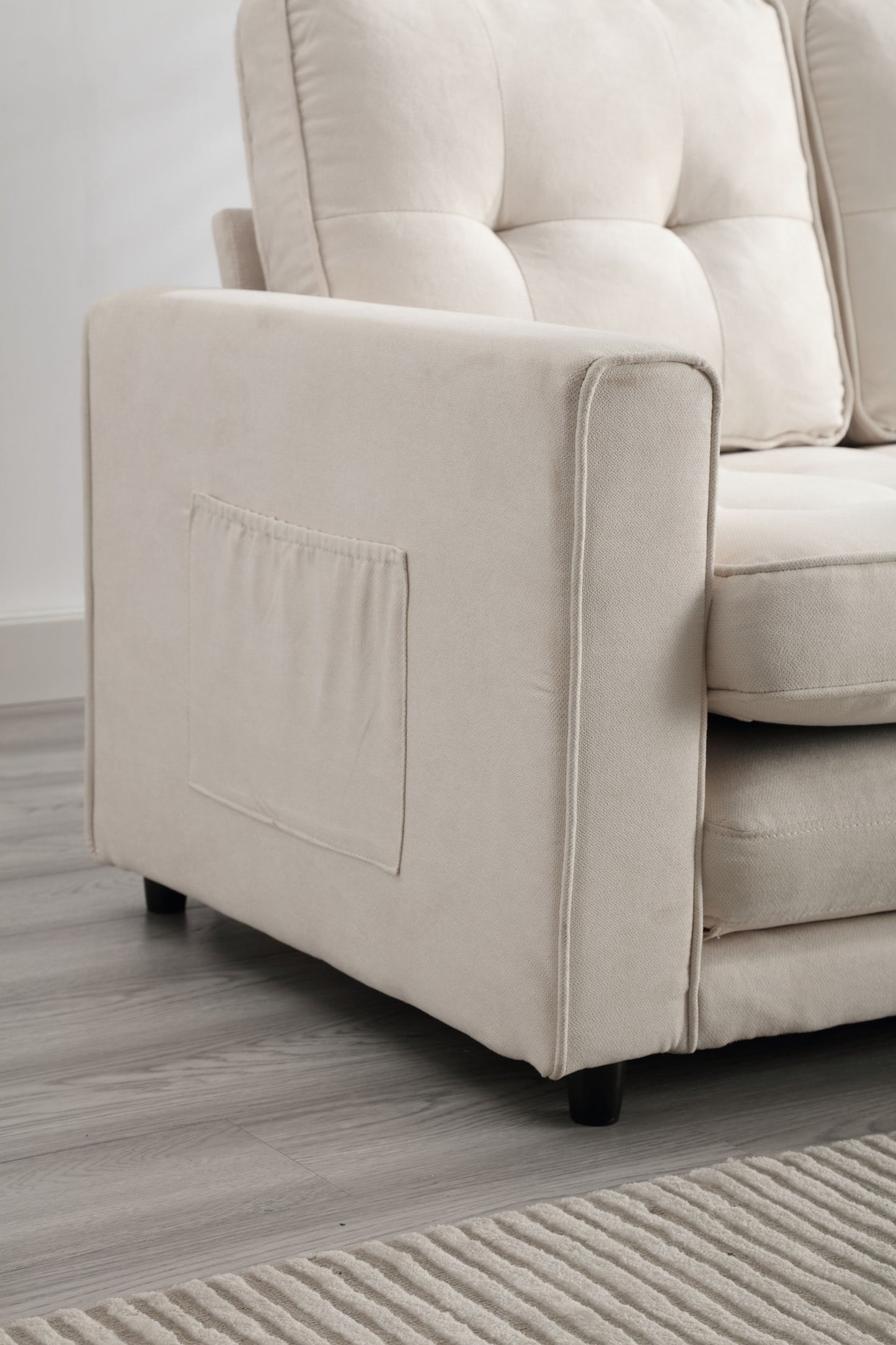 3 Fold Sofa Convertible Futon Couch sleeper sofabed Space saving loveseat Dark Gray & Light Gray & Beige - LaTezza Online Shop