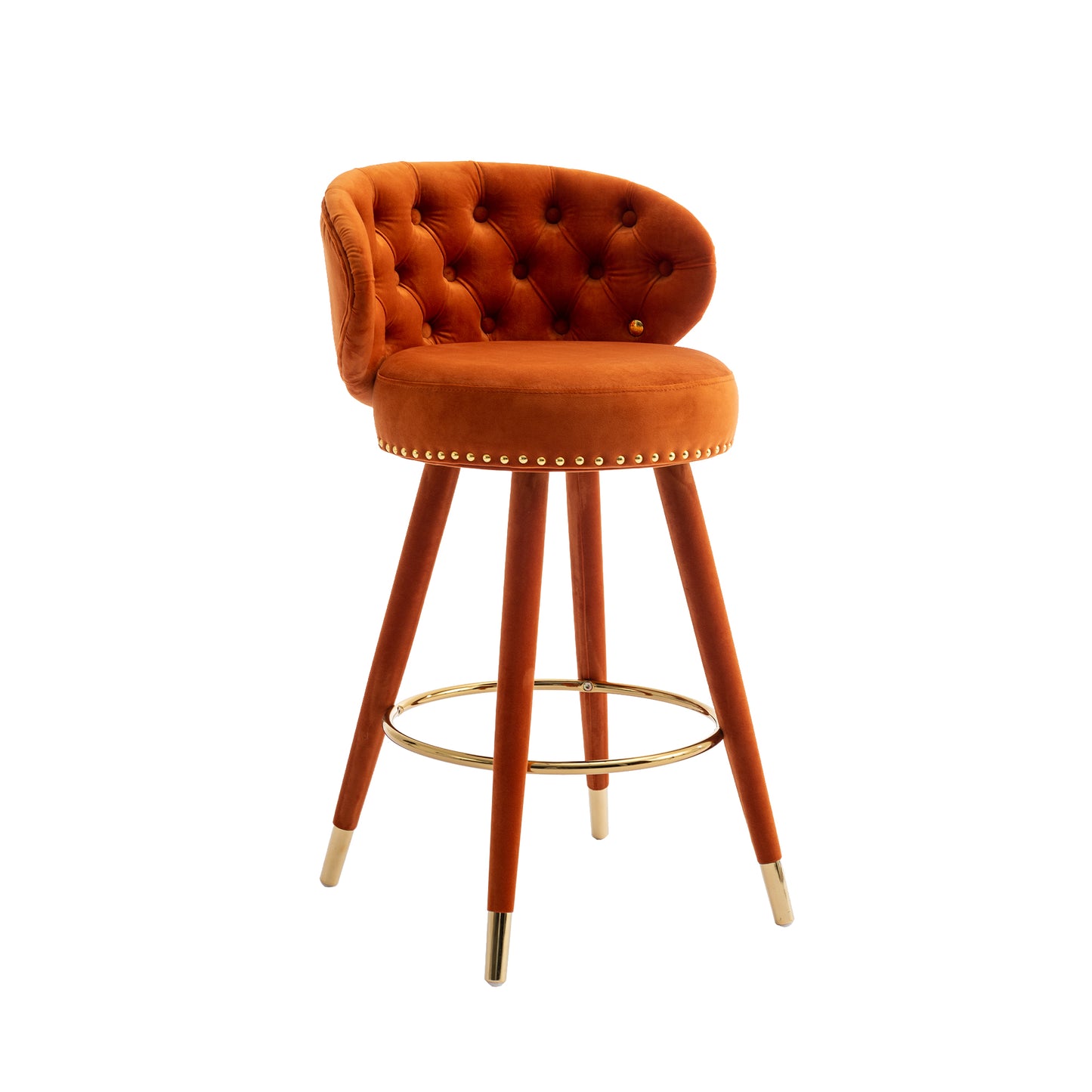 COOLMORE Counter Height Bar Stools Set of 2 for Kitchen Counter Solid Wood Legs with a fixed height of 360 degrees - LaTezza Online Shop