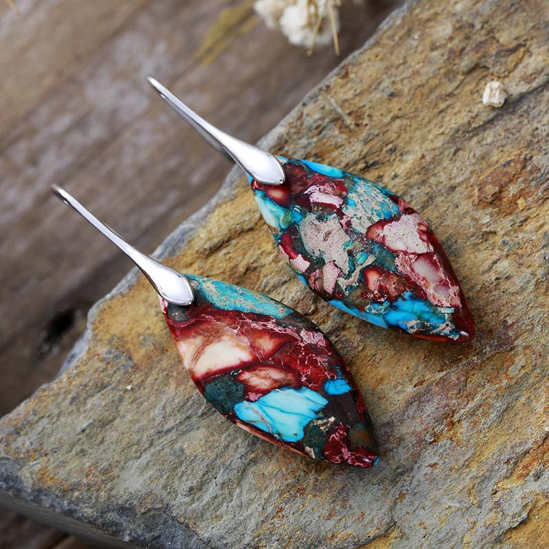 New Bohemian Emperor Stone Leaf Pendant Earrings and Accessories - LaTezza Online Shop