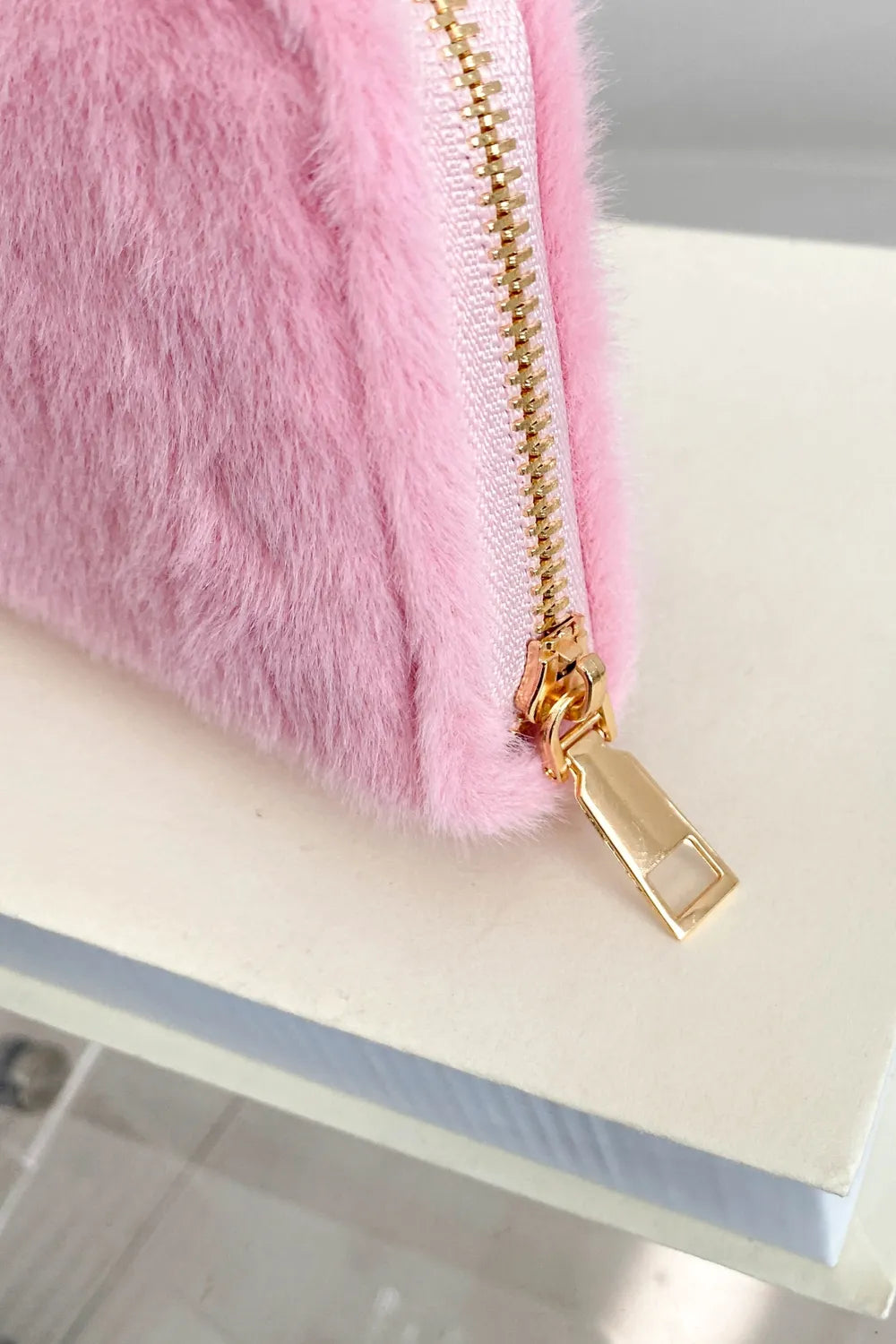 Solid Color Fluff Rectangle Wallet - LaTezza Online Shop