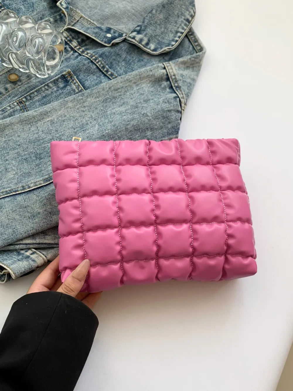 Quilted Plaid Clutch with Zipper - LaTezza Online Shop