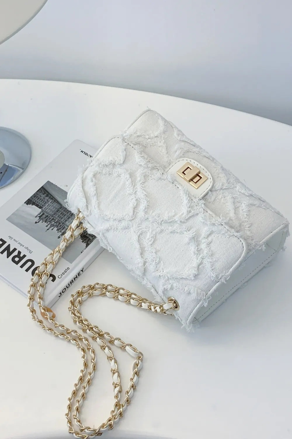 Raw Hem Denim Crossbody Bag - LaTezza Online Shop