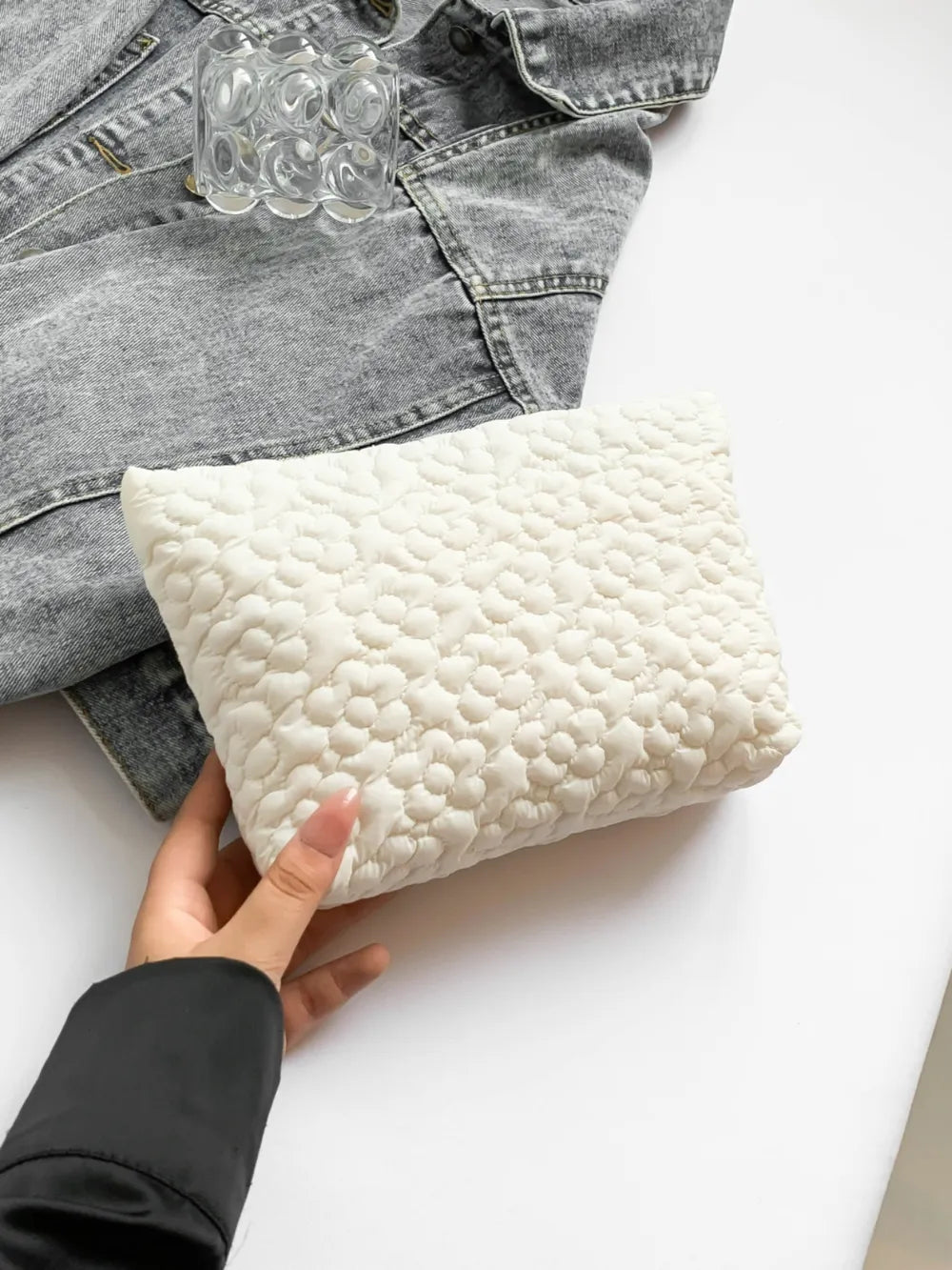Flower Texture Polyester Clutch - LaTezza Online Shop
