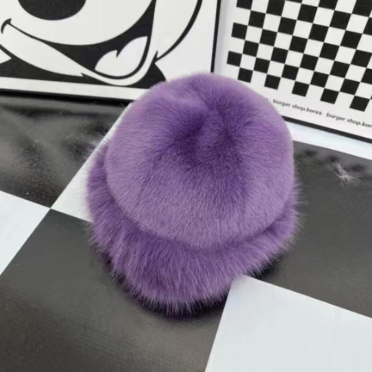 Mongolian hat with thickened insulation, faux fur fashion basin hat, faux mink fur women - LaTezza Online Shop