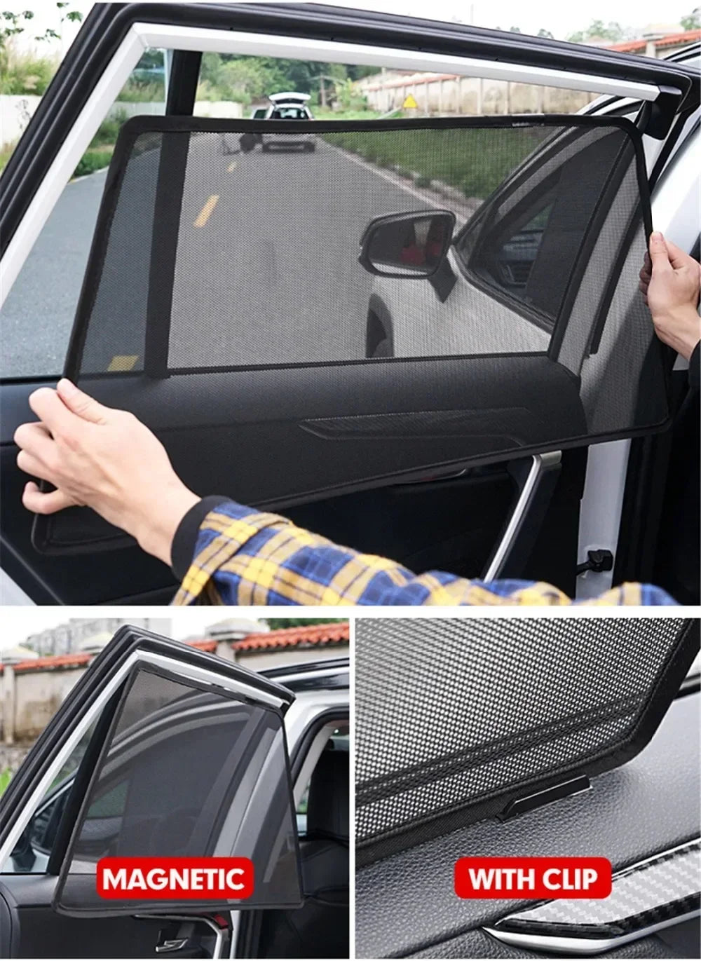 Custom Car Window Sunshade For BMW X5 G05 2018 - 2024 Magnetic Curtain Mesh Front Windshield