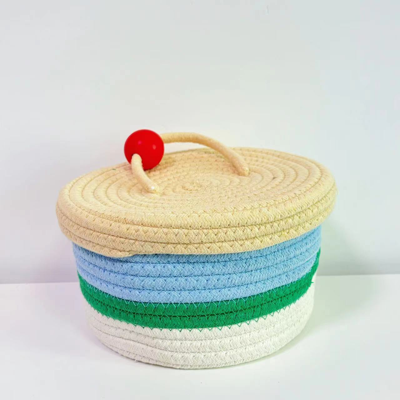 Home Cotton Weaving Storage Basket Ins Wind Vegetable Toy Storage Basket Living Room Miscellaneous Display Underwear Storage Basket - LaTezza Online Shop