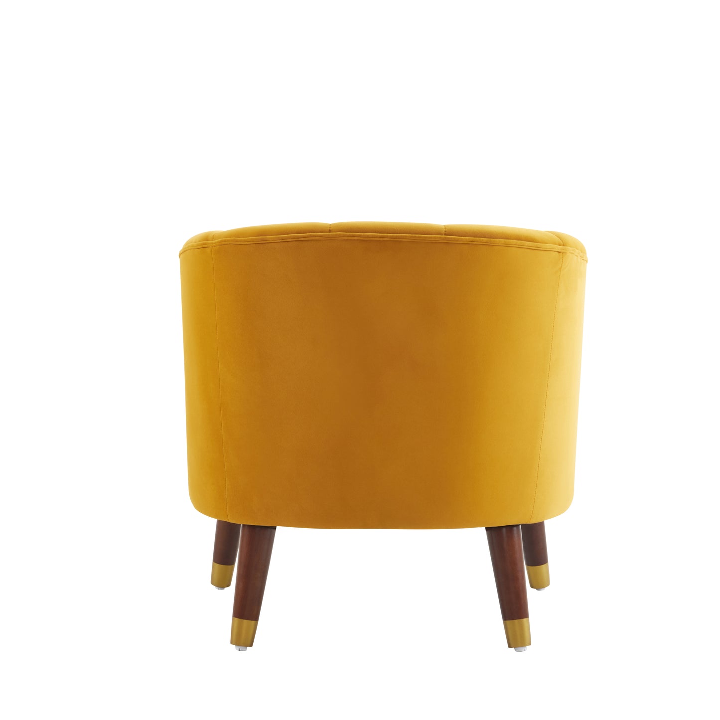 Orange Upholstered Barrel Accent Chair With Wooden Legs - LaTezza Online Shop