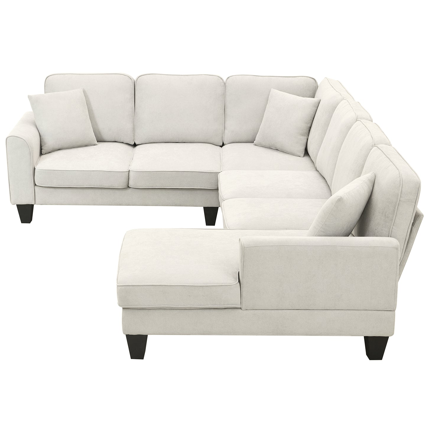 Modern U Shape Sectional Sofa Set 7 Seat Fabric - LaTezza Online Shop