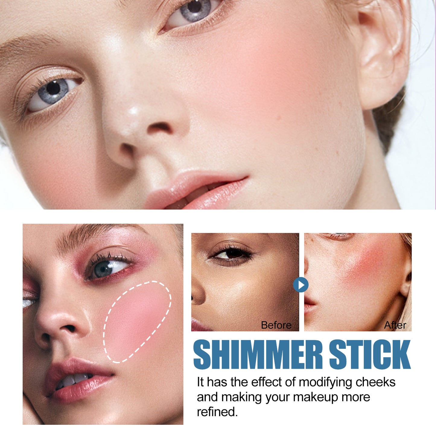 Blush Stick, Three-Dimensional Brightening Natural Waterproof Lightweight Lazy Body Contouring Cream - LaTezza Online Shop