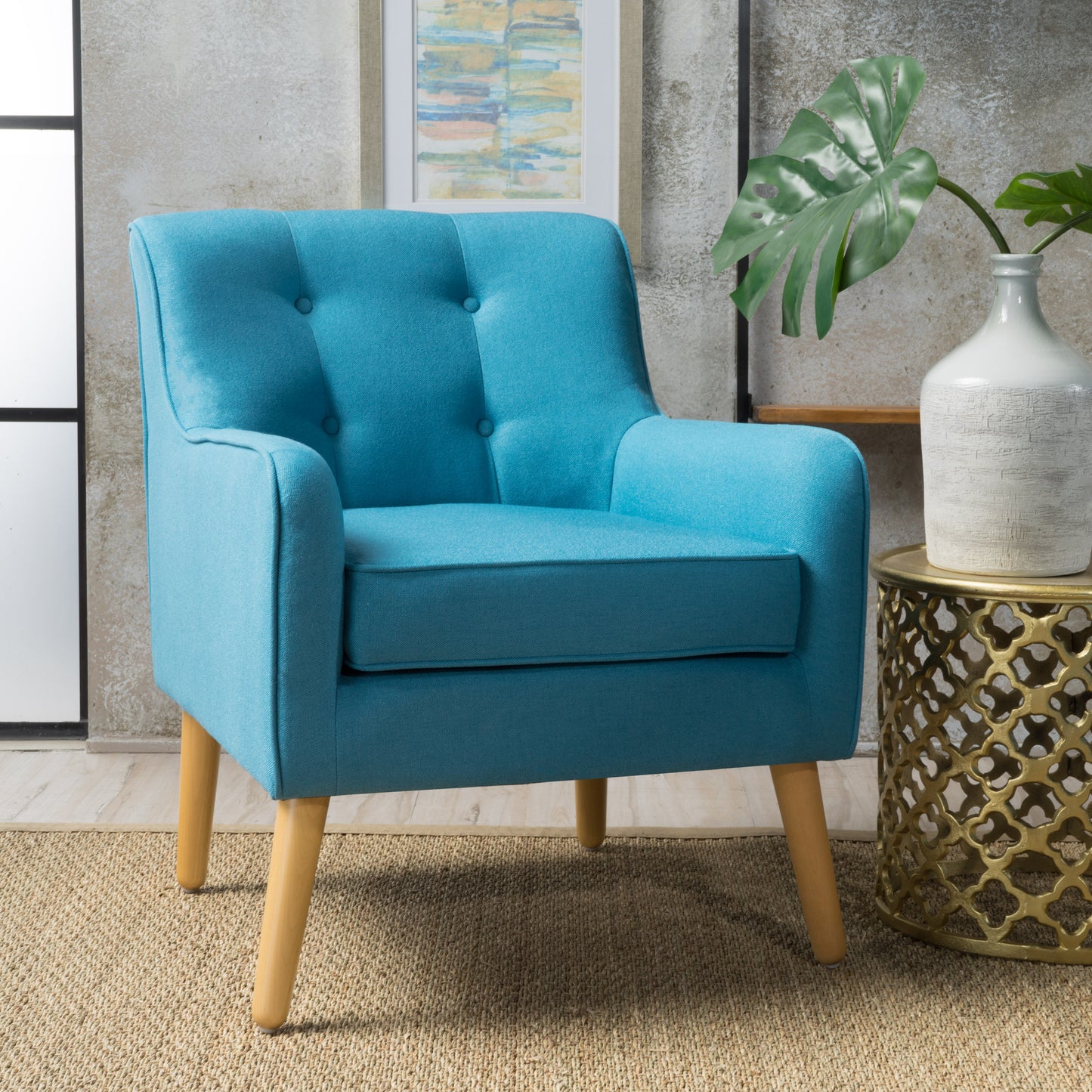 Light Blue Midcentury Modern Arm Chair for Living Room - LaTezza Online Shop