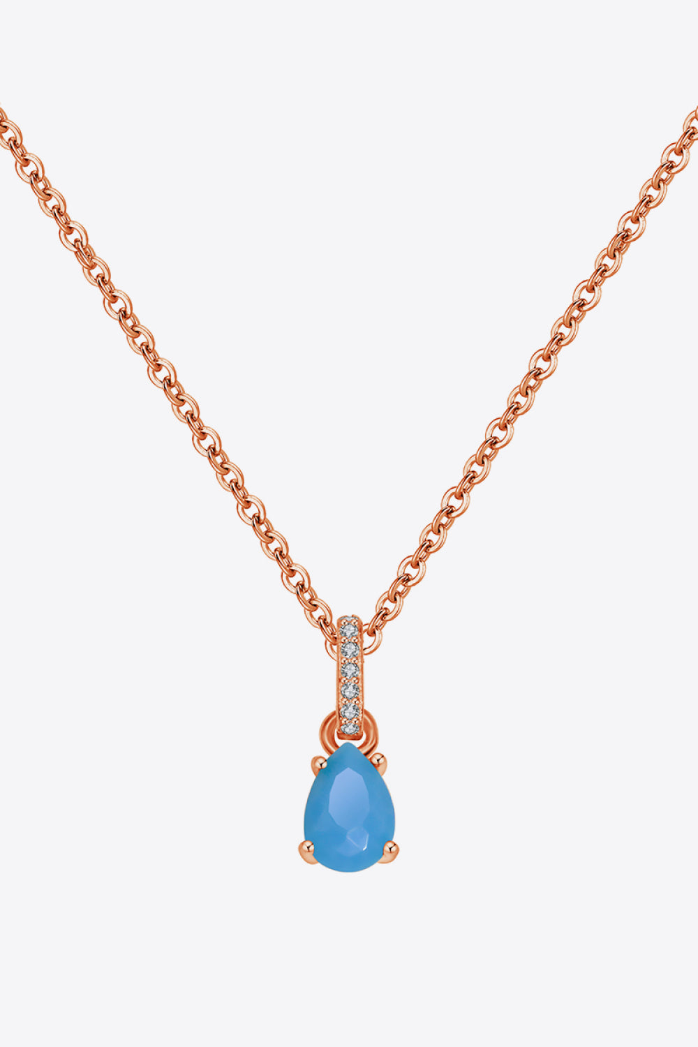 Teardrop Turquoise 4-Prong Pendant Necklace - LaTezza Online Shop
