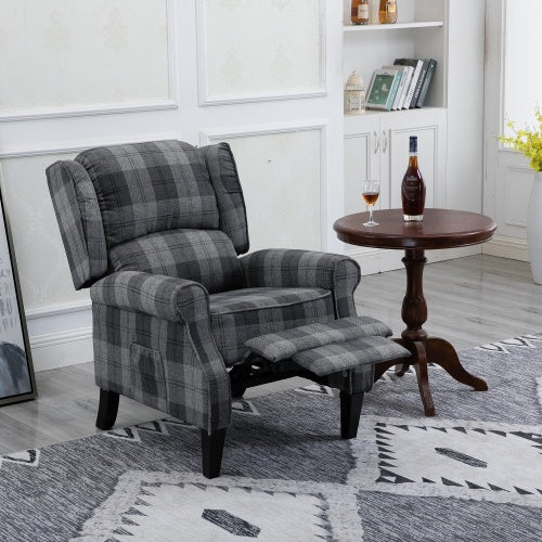 Vintage Armchair Sofa Comfortable Upholstered Leisure Chair Recliner Chair For Living Room Grey Check - LaTezza Online Shop