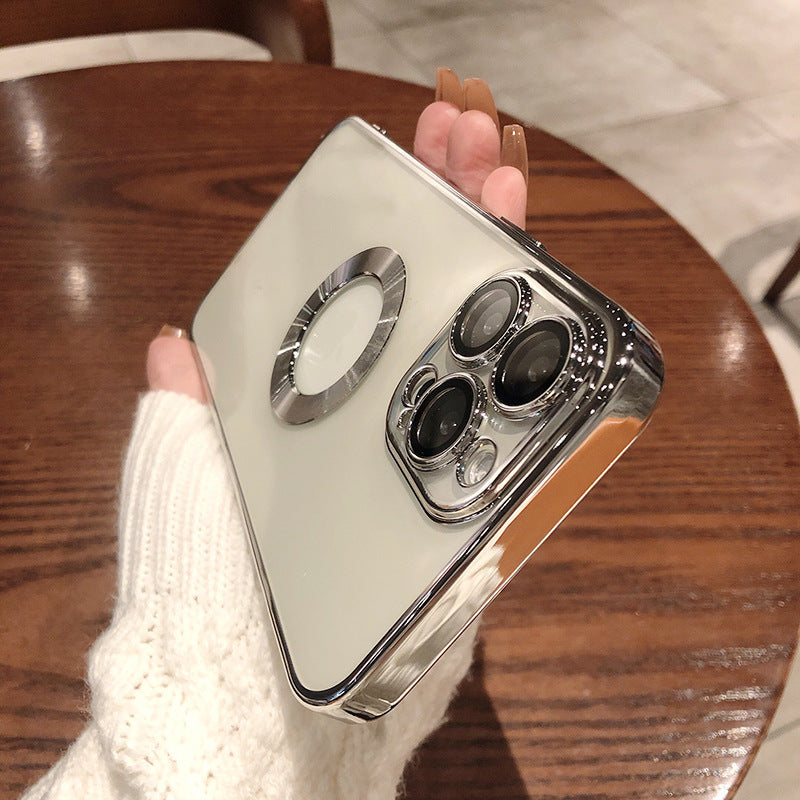 Phone Case With Camera Protector Advanced Electroplating Integrated With Lens Protector Phone Case For Iphone12 13promax Simple 11 Soft - LaTezza Online Shop