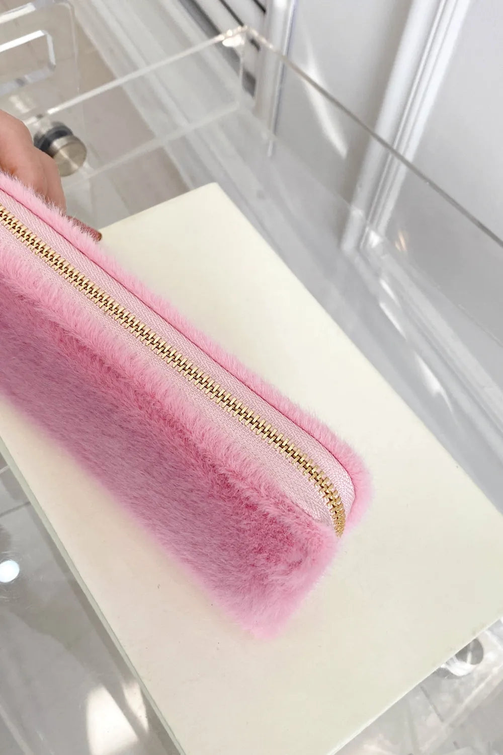 Solid Color Fluff Rectangle Wallet - LaTezza Online Shop