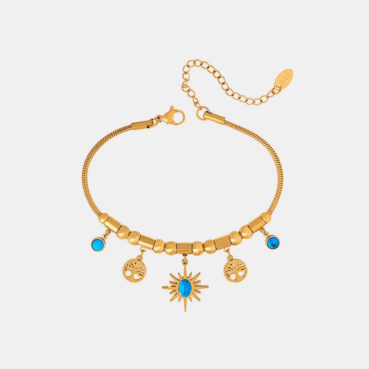 Gold-Plated Titanium Steel Charm Bracelet - LaTezza Online Shop