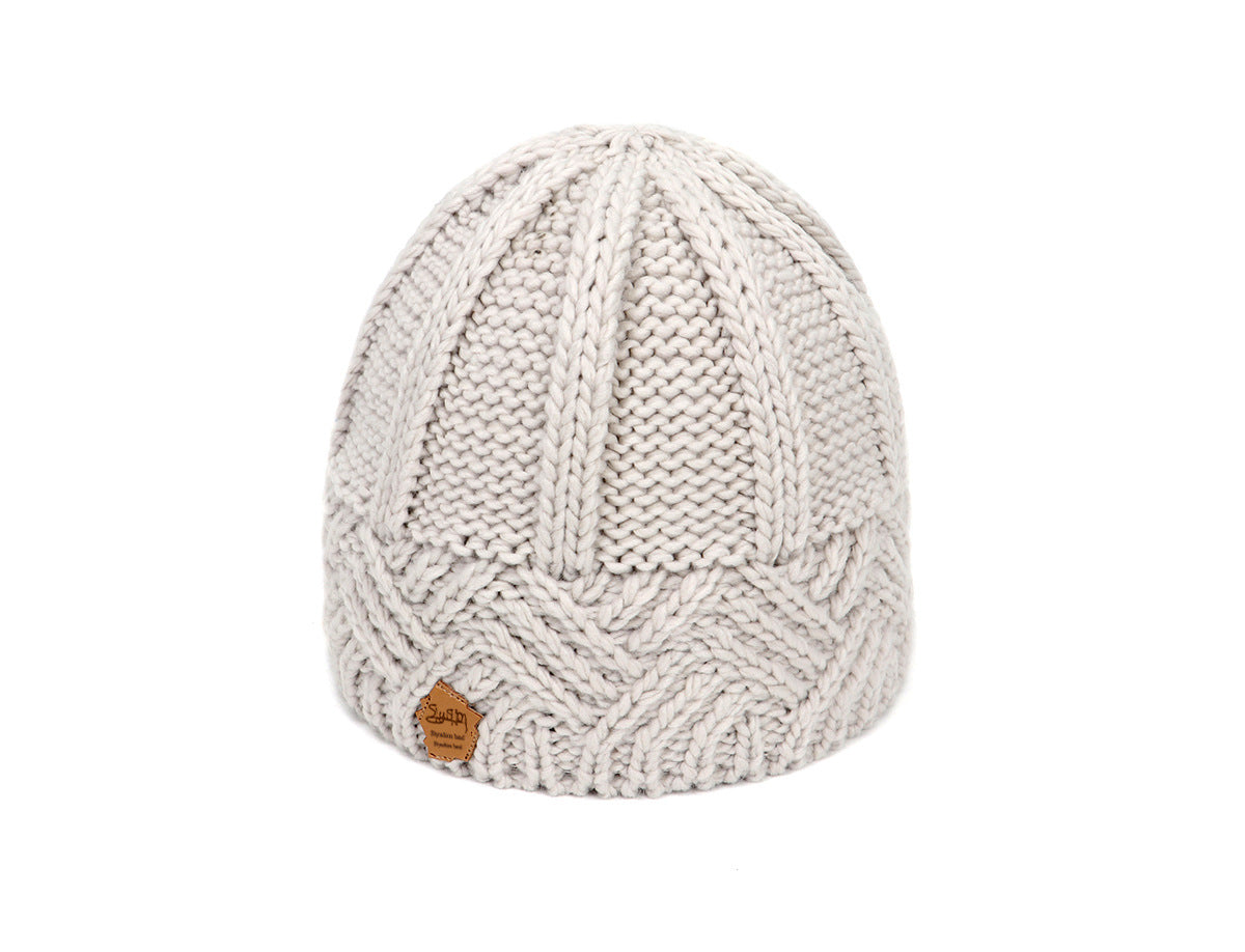 European and American retro style diamond grid coarse needle knitted hat for men and women, fashionable autumn and winter knitted hat - LaTezza Online Shop