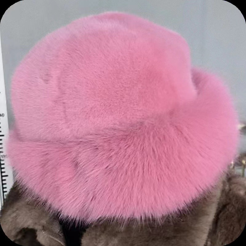 Mongolian hat with thickened insulation, faux fur fashion basin hat, faux mink fur women - LaTezza Online Shop
