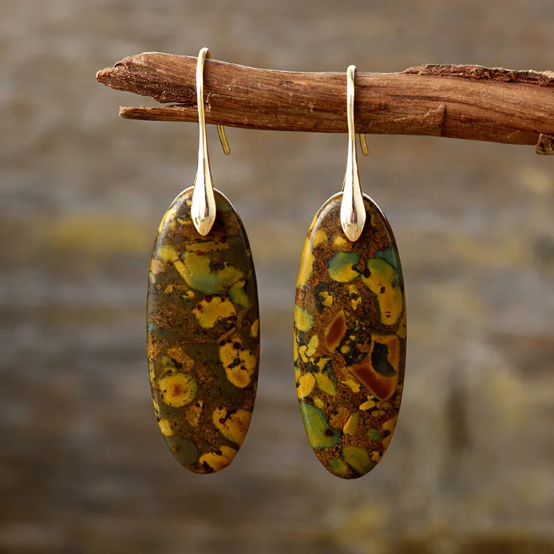Natural Stone Copper Dangle Earrings - LaTezza Online Shop