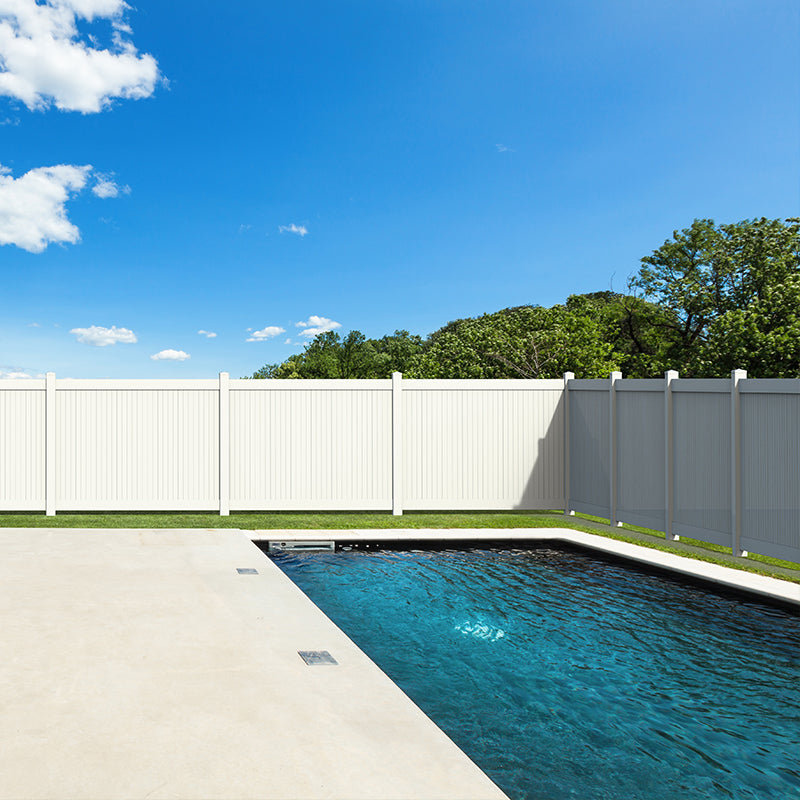 Privacy Fence Panels 6ft.H x 6ft.W WHITE Vinyl Full set of 2 Pcs - LaTezza Online Shop