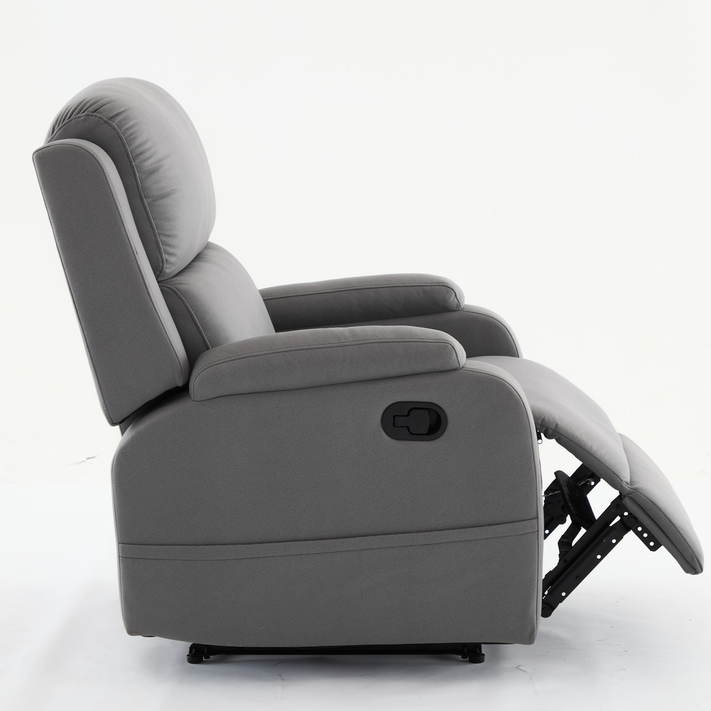 PU leather recliner massage chair with adjustable leg positions at the back, easy to reach side buttons - gray - LaTezza Online Shop