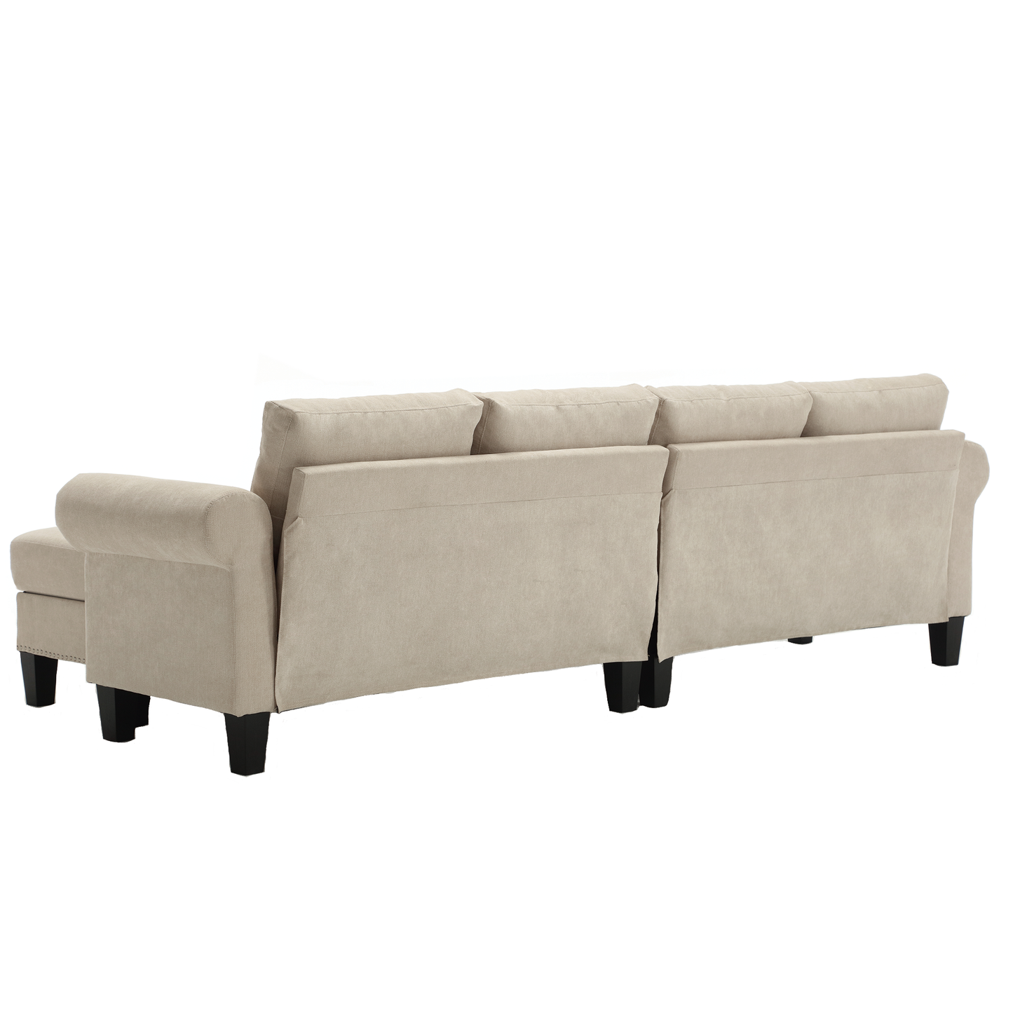 Convertible Sectional Sofa with Storage,L-shaped sofa,Four-seater sofa,Modern Linen Fabric Sectional Couches Beige - LaTezza Online Shop