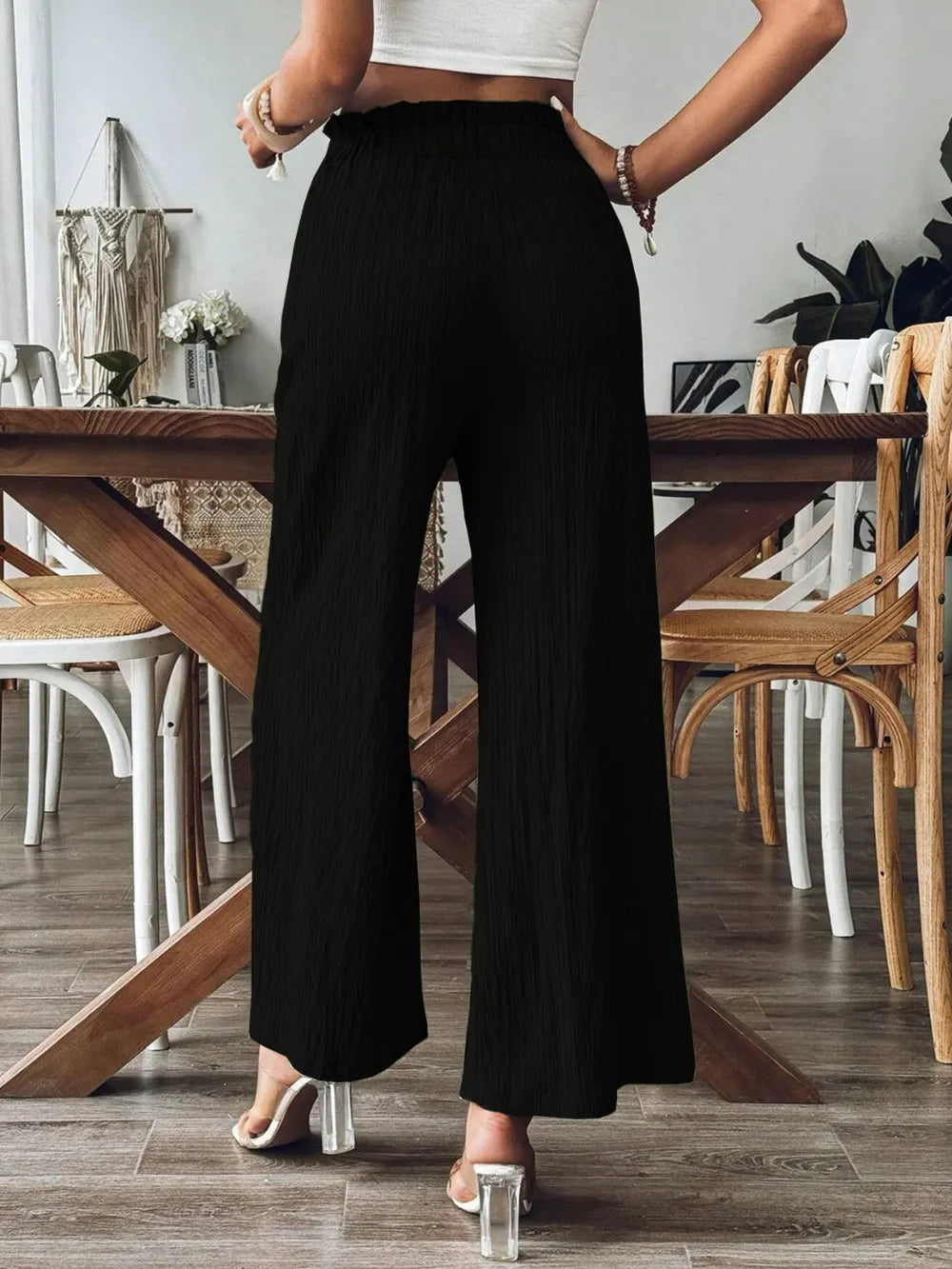 Frill Wide Leg Pants - LaTezza Online Shop