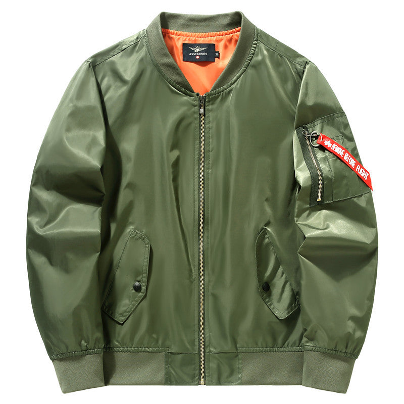 Men's autumn and winter new item plus plus size fat guy sports casual cotton jacket Air Force One MA1 pilot - LaTezza Online Shop