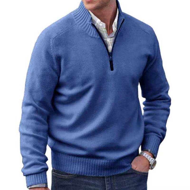 Men's Zipper Stand up Collar Sweater Wool Men's Warm Sweater - LaTezza Online Shop