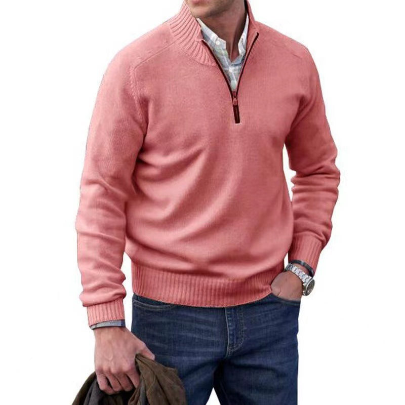 Men's Zipper Stand up Collar Sweater Wool Men's Warm Sweater - LaTezza Online Shop