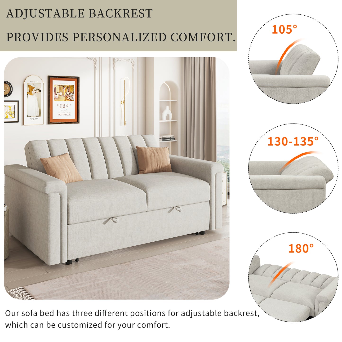 Convertible Soft Cushion Sofa Pull Bed ,for Two People to Sit On - LaTezza Online Shop