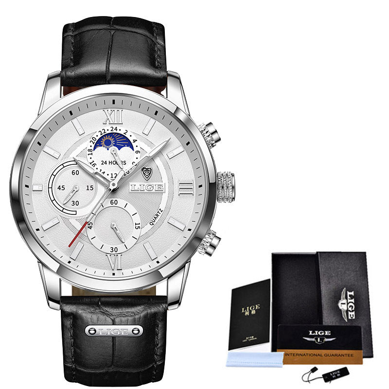 Lige New Quartz Watch Quartz Multifunction Chronograph Waterproof Watch - LaTezza Online Shop