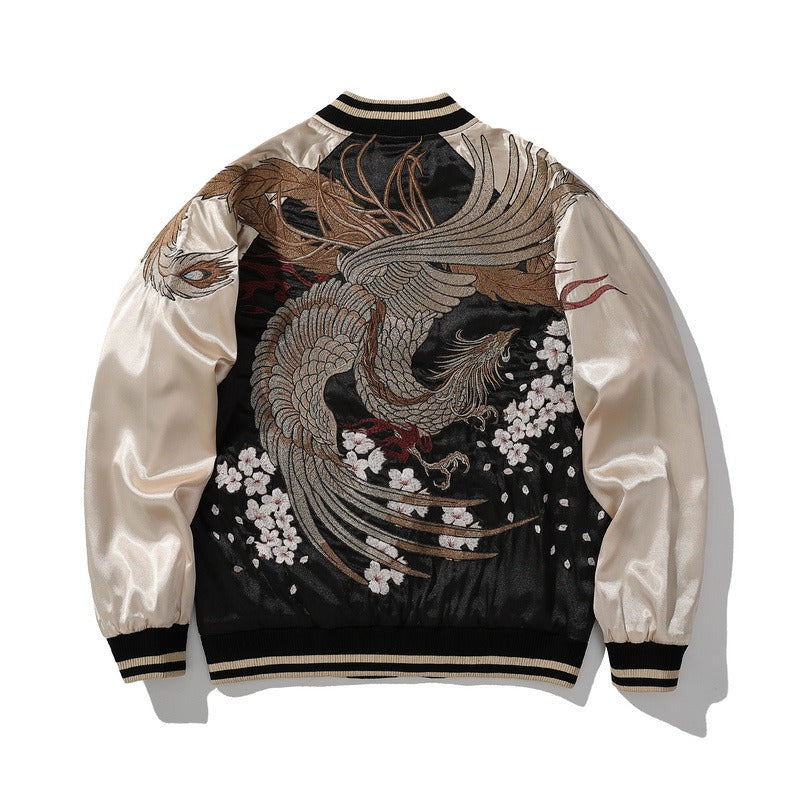 Zhuque Heavy Industry Embroidered Jackets Men and Women Jackets Baseball Uniforms Phoenix Chinese Trend Brand - LaTezza Online Shop