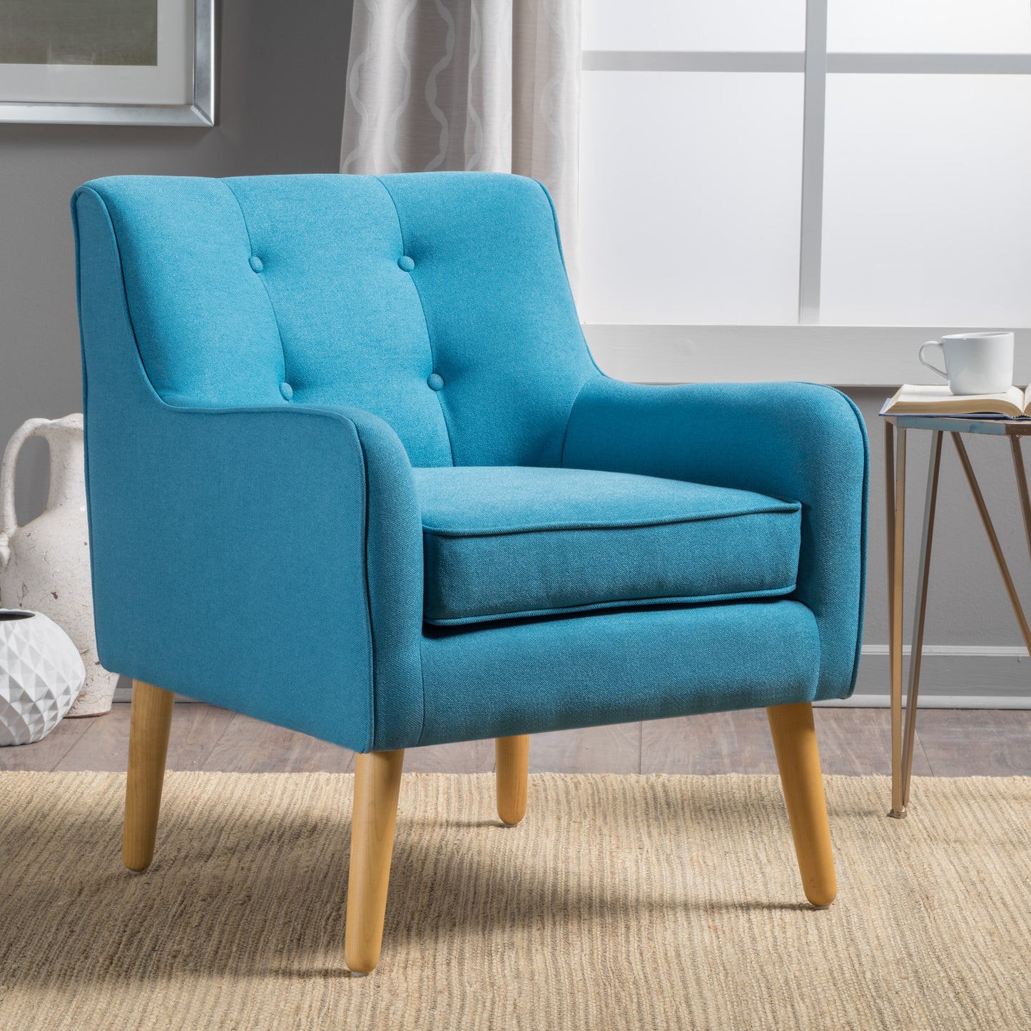Light Blue Midcentury Modern Arm Chair for Living Room - LaTezza Online Shop