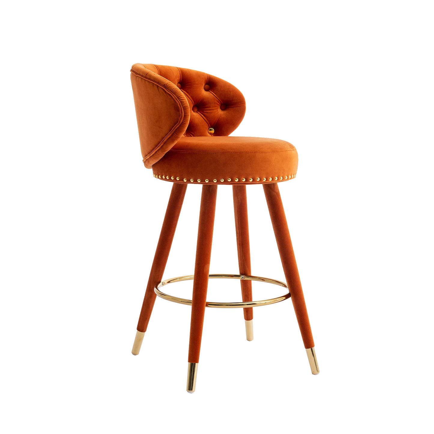 COOLMORE Counter Height Bar Stools Set of 2 for Kitchen Counter Solid Wood Legs with a fixed height of 360 degrees - LaTezza Online Shop
